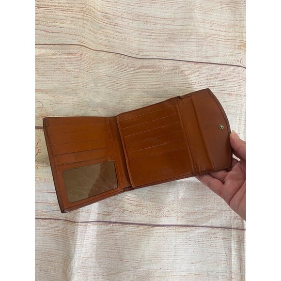 Vintage Dooney & Bourke All Weather Leather Brown Framed Snap Wallet - OS - Picture 7 of 11